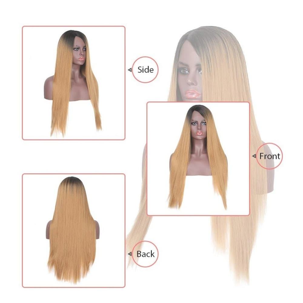 Ombre Dark Blonde Lace Front Wig - Thumbnail 6