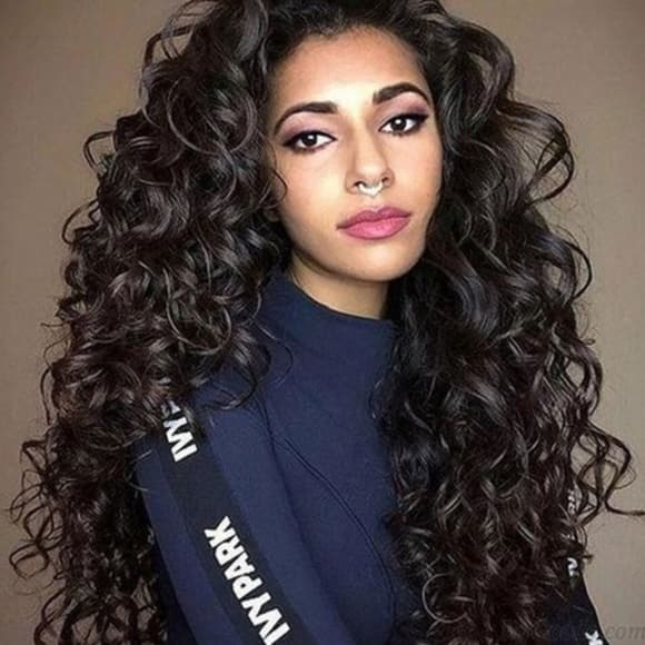 Dark Brown Curly Beauty Lace Front Wig 24-26 inches!! - Thumbnail 2