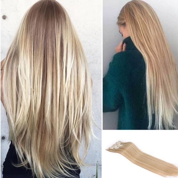 Blonde Beauty Full Head Clip in Extension - Thumbnail 5
