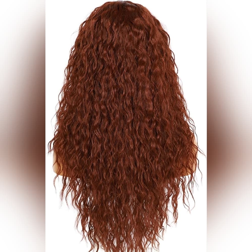 Copper Red Wavy Lace Front Wig - Thumbnail 4
