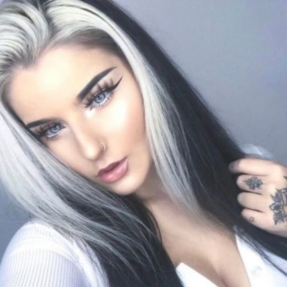 White Black Beauty Lace Front Wig - Thumbnail 5