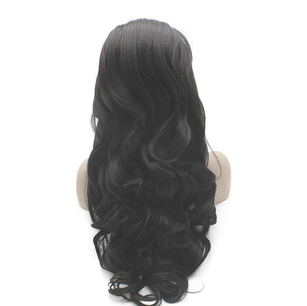 Dark Brown Wavy Lace Front Wig - Thumbnail 4