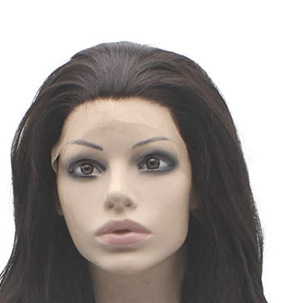 Dark Brown Wavy Lace Front Wig - Thumbnail 2