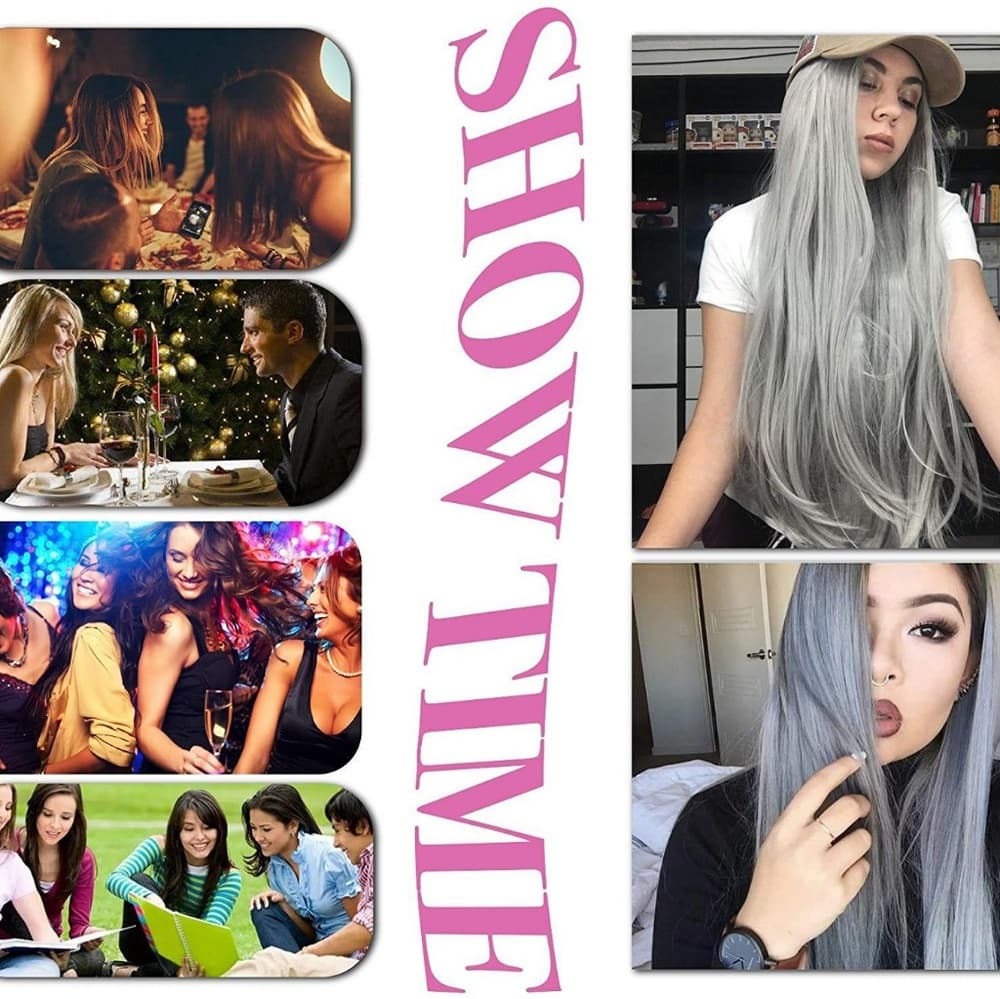 Ombre Gray Lace Front Wig - Thumbnail 4