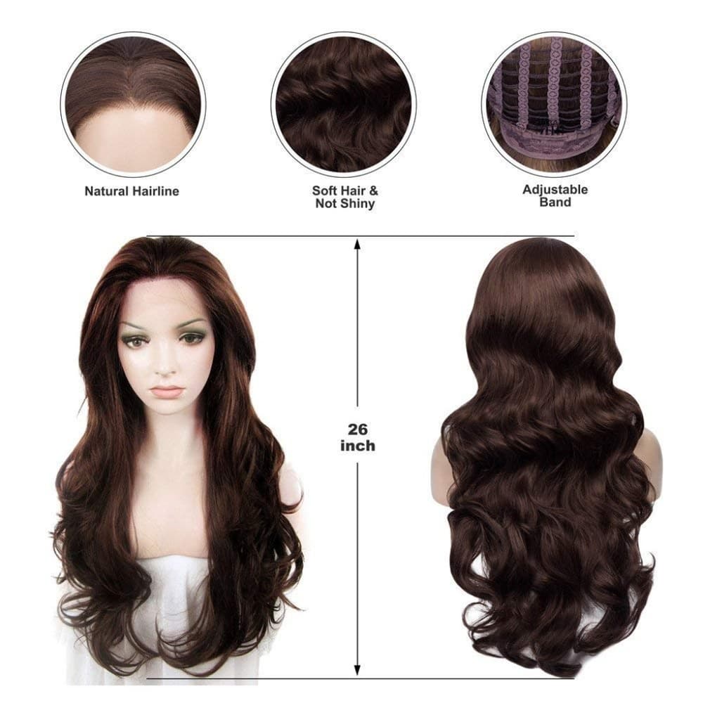 Dark Brown Wavy Lace Front Wig 22-24 inches!! - Thumbnail 3