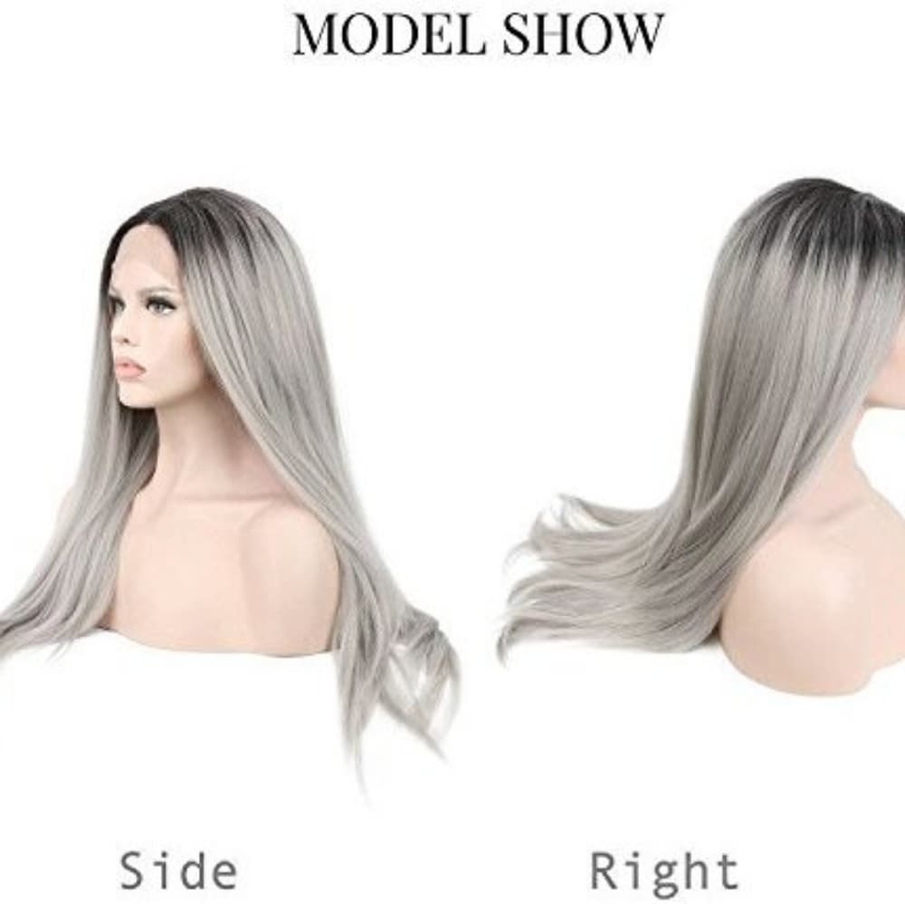 Ombre Gray Lace Front Wig - Thumbnail 2