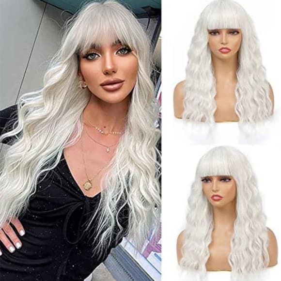 White Beauty Waves Full Wig - Thumbnail 2