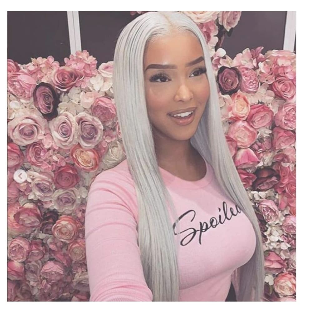 Gray Ash Blonde Lace Front Wig - Thumbnail 4