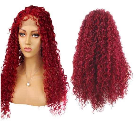 Red Waterwave Beauty Lace Front Wig - Thumbnail 6