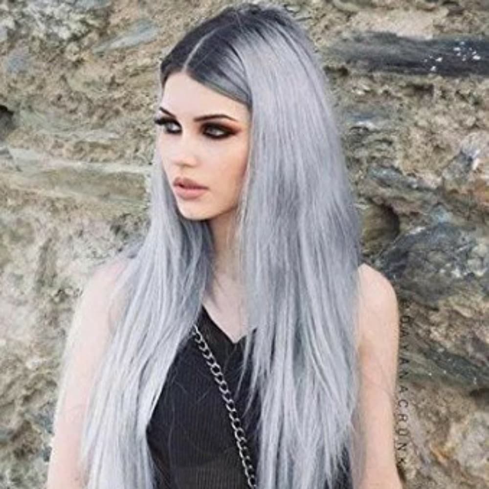 Ombre Gray Lace Front Wig - Thumbnail 5