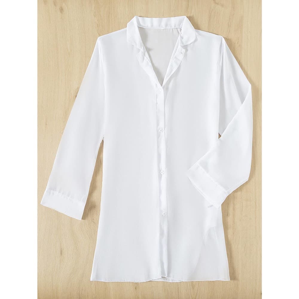 Plain Open Front Kimono - Thumbnail 10
