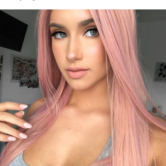 Pink Lace Front Wig - Thumbnail 3