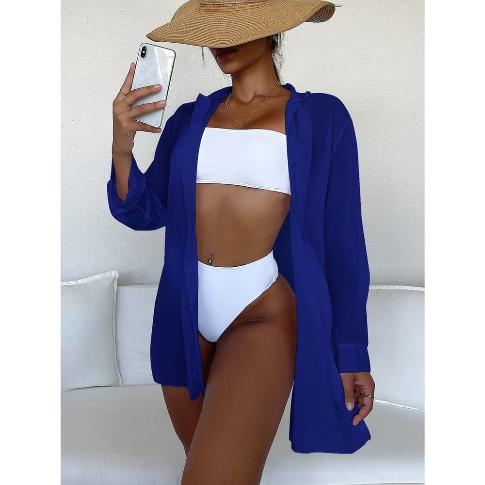 Plain Open Front Kimono - Thumbnail 4