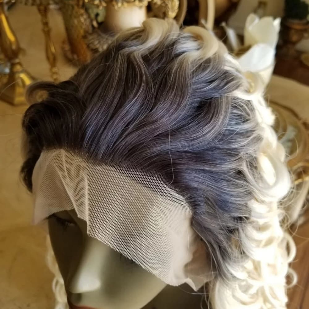 Ombre Blonde Curly Lace Front Wig - Thumbnail 2