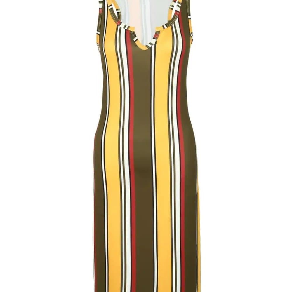 Striped Beauty Bodycon Dress - Thumbnail 3