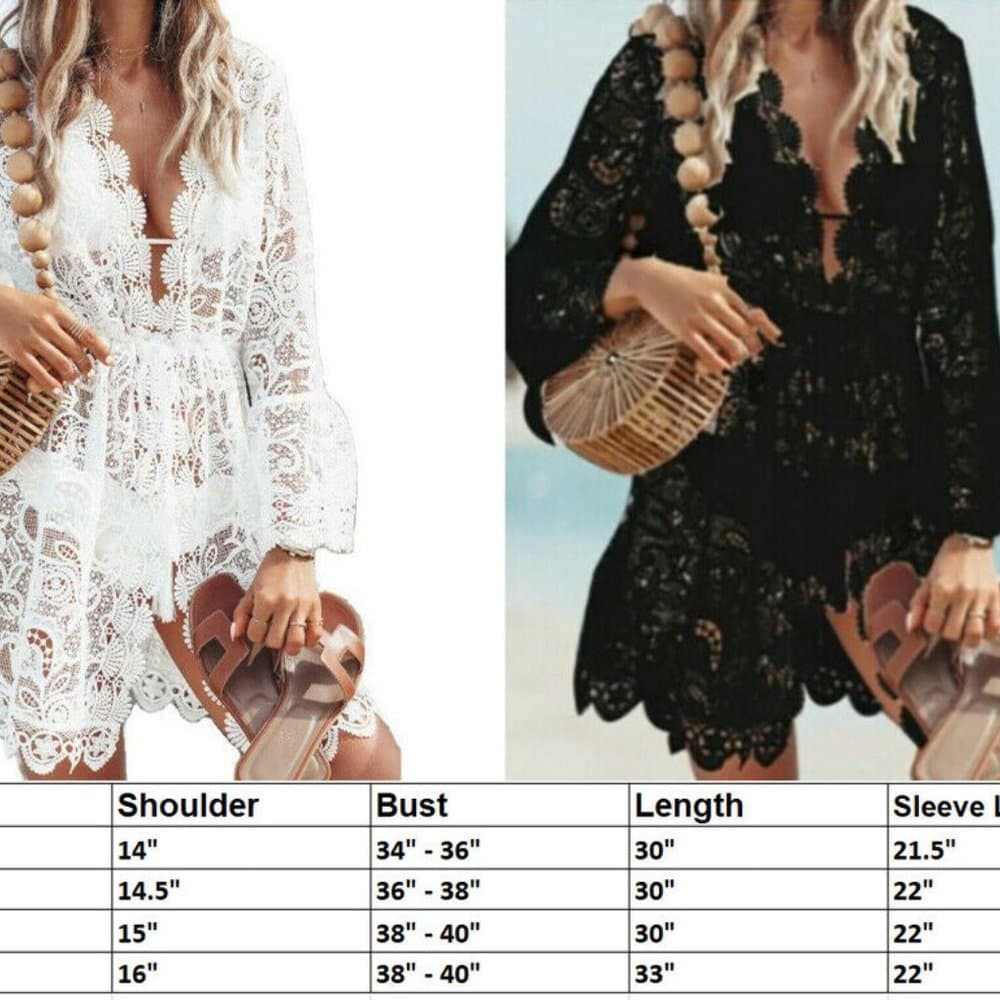 Short Dress Lace Floral Crochet - Thumbnail 8