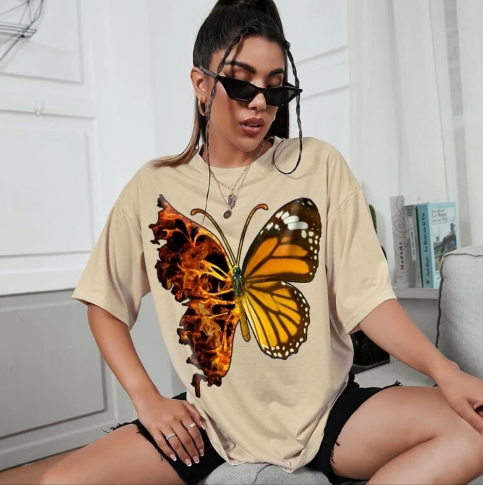 Beautiful Butterfly Graphic Tee - Thumbnail 5