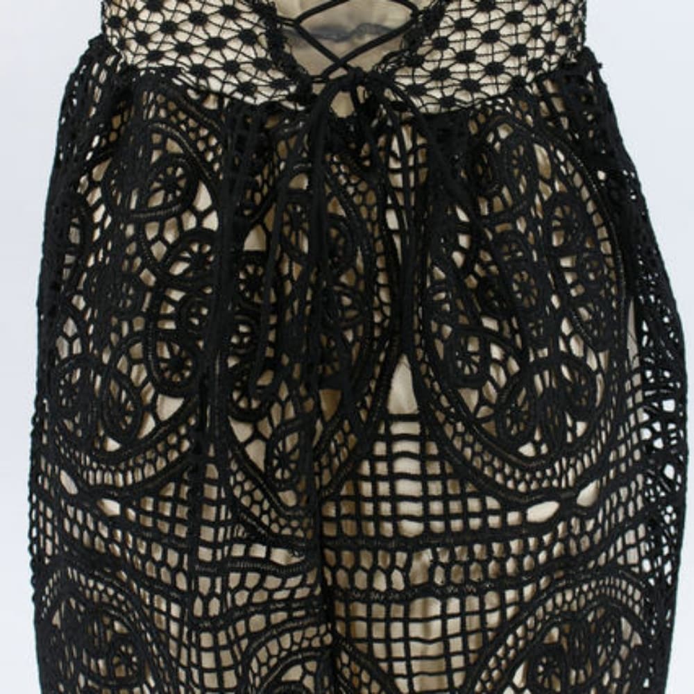 White boho lace criss cross back midi dress - Thumbnail 12