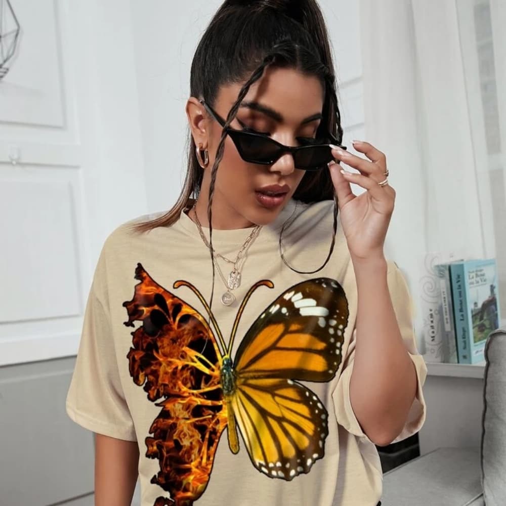 Beautiful Butterfly Graphic Tee - Thumbnail 4