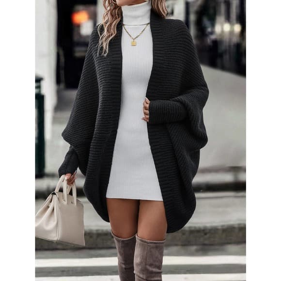 Batwing Sleeve Duster Cardigan - Thumbnail 12