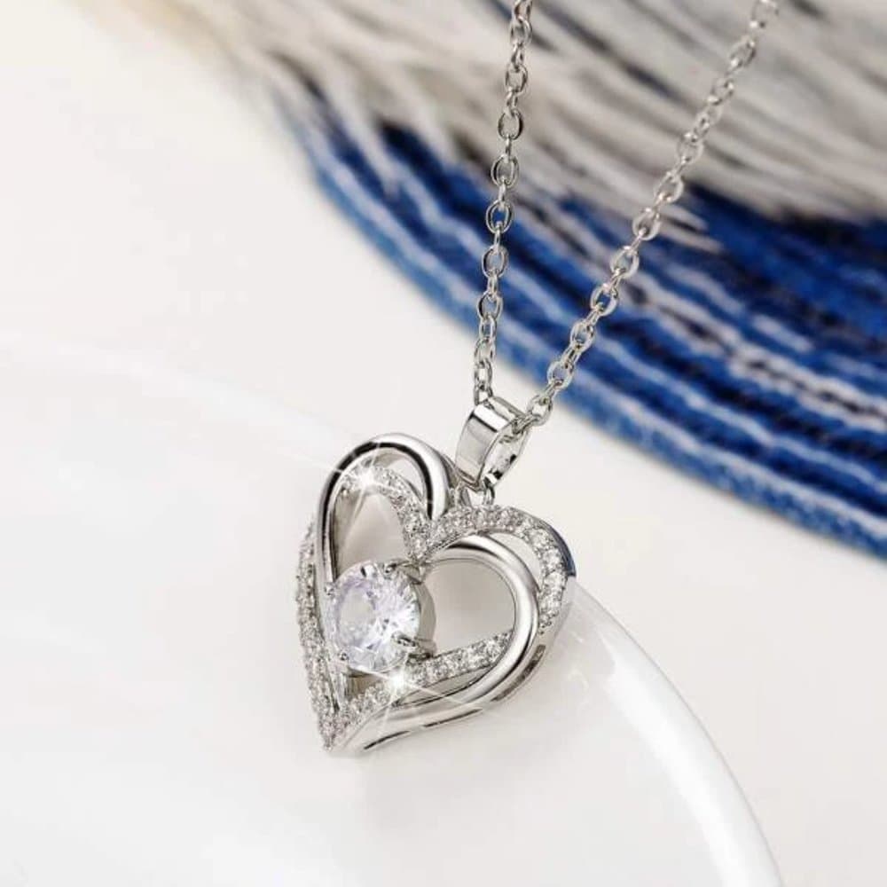 Cubic Zirconia Heart Pendant Necklace - Thumbnail 2