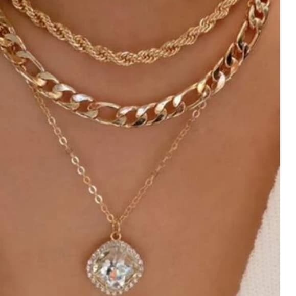 Bohemian Gold Tone Delicate Multilayer Necklace - Thumbnail 2