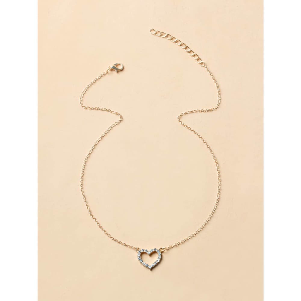 Beautiful Rhinestone Heart Necklace - Thumbnail 2