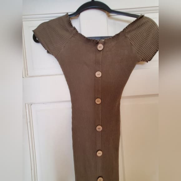 Dark Green Bodycon Dress - Thumbnail 6