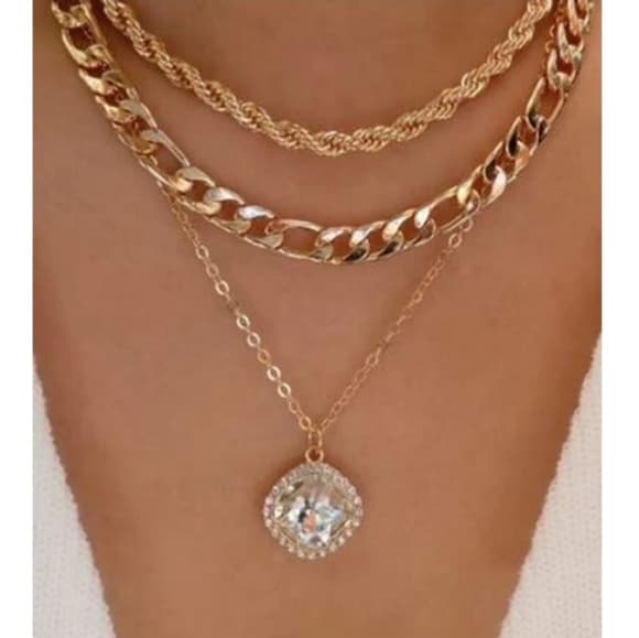 Rhinestone Charmed Necklace - Thumbnail 2