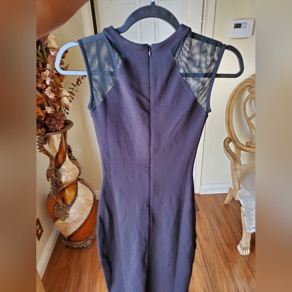 Black Sheer Top Bodycon Dress - Thumbnail 7
