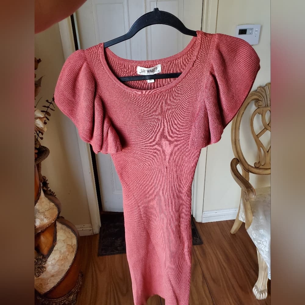 Peach Red Bodycon Dress - Thumbnail 2
