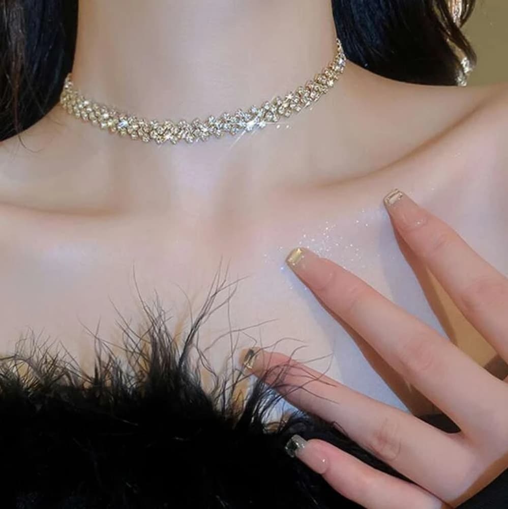 Rhinestone Decor Necklace - Thumbnail 2