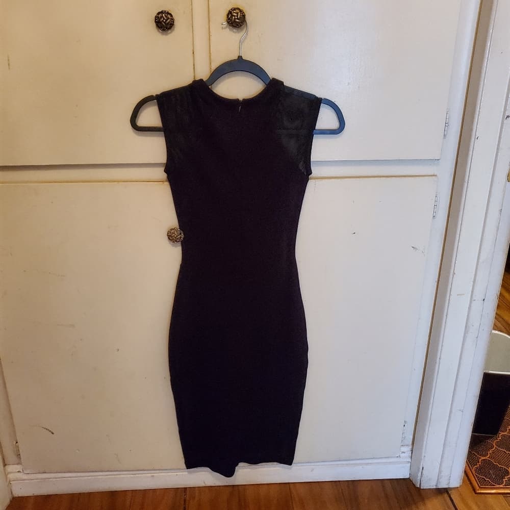 Black Sheer Top Bodycon Dress - Thumbnail 2
