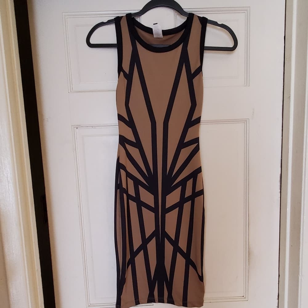 Cream Black Dress - Thumbnail 4