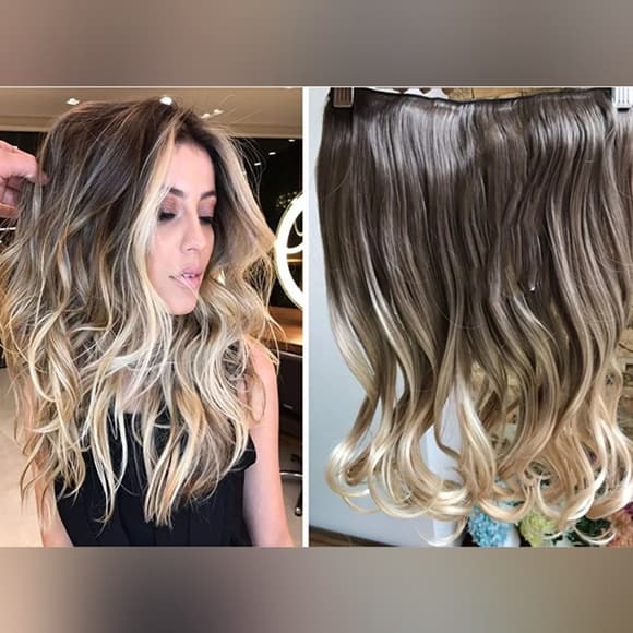 Brown Blonde One Piece clip in Extension - Thumbnail 2