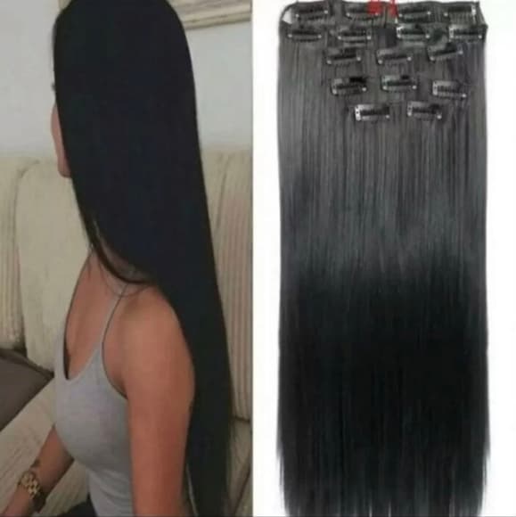 Black Full Head clip in Extension - Thumbnail 7