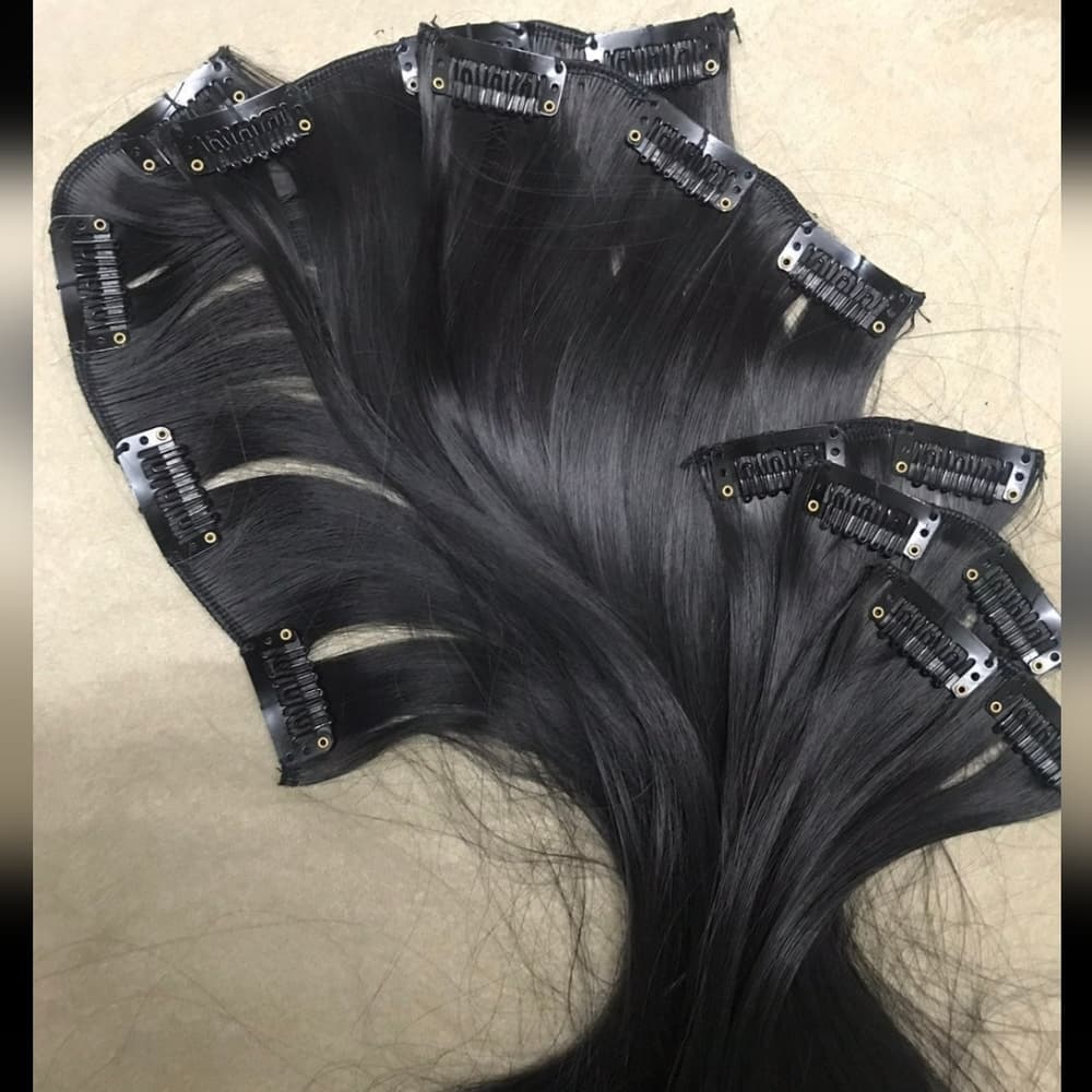 Black Full Head clip in Extension - Thumbnail 2