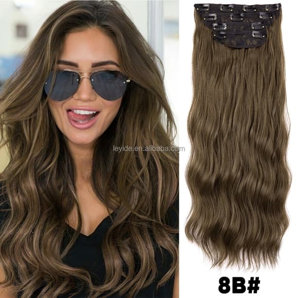 Beautiful Brown Full Head Clip in Extension 20-22 inches - Thumbnail 2