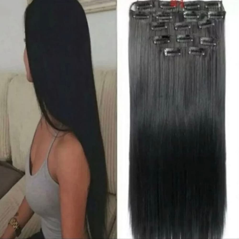 Black Full Head clip in Extension - Thumbnail 6