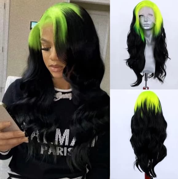 Black Neon Beauty Lace Front Wig - Thumbnail 7
