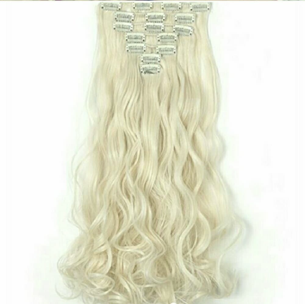Platinum Blonde Full Head Clip In Extension #613