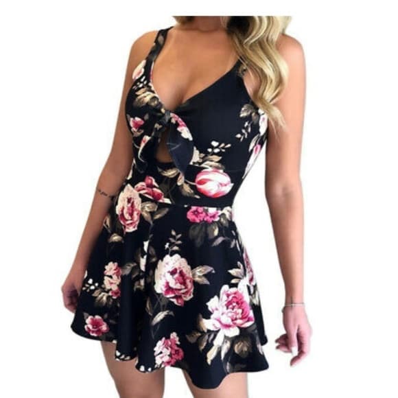 Black Summer Boho Beauty Dress - Thumbnail 2