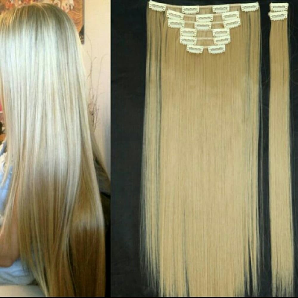 Bleach Blonde Full Head Clip In Extension #613 - Thumbnail 3