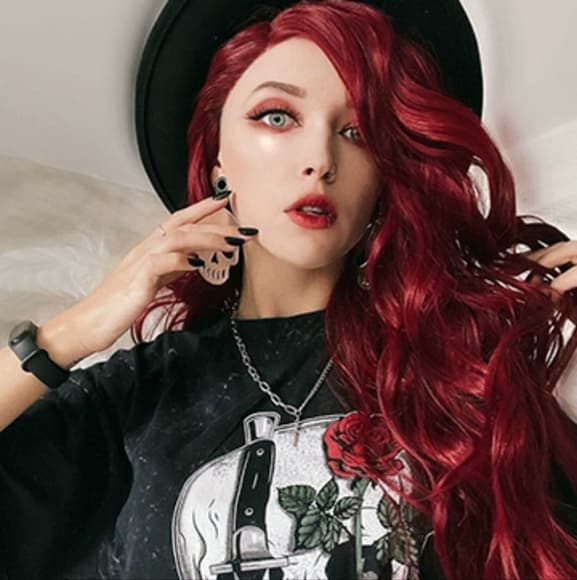 Dark Red Burgundy Beauty Lace Front Wig - Thumbnail 3