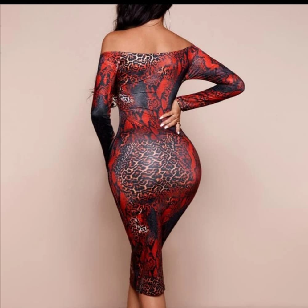 Beautiful Snake Bardot Dress