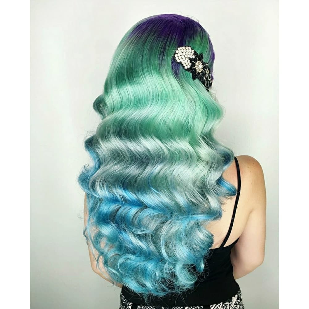 Turquoise Green Wave Full Lace Wig 22-24 inches!!