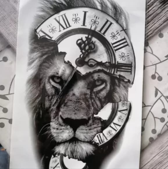 Lion Temporary Tattoo Waterproof - Thumbnail 6