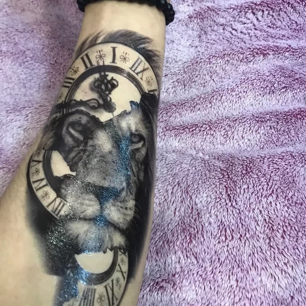 1 Lion Temporary Tattoo Unisex - Thumbnail 5