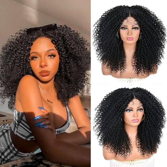 Afro Kinky Curly Lace Wig - Thumbnail 5