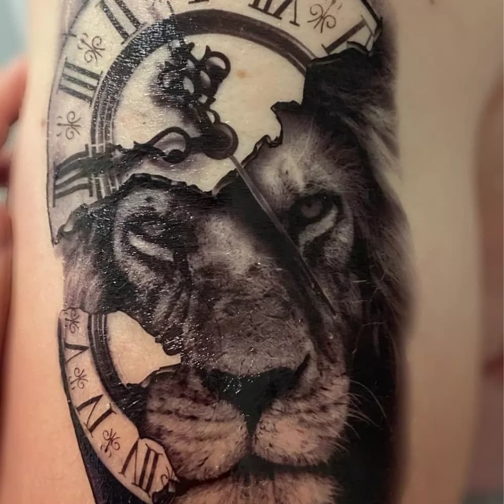 1 Lion Temporary Tattoo Unisex - Thumbnail 7